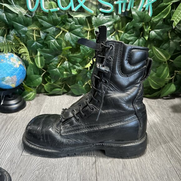 Union Made in The USA Fire Safety Zipper Boots Black Leather Men's size 6 E - Picture 8 of 11